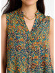 Shirt Collar Asymmetric Cut Petrol Bohemian Blouse 4563